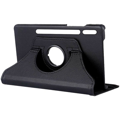 Étui cool en similicuir lisse noir pour Samsung Galaxy Tab S7 Plus / Tab S8 Plus 12,4 pouces
