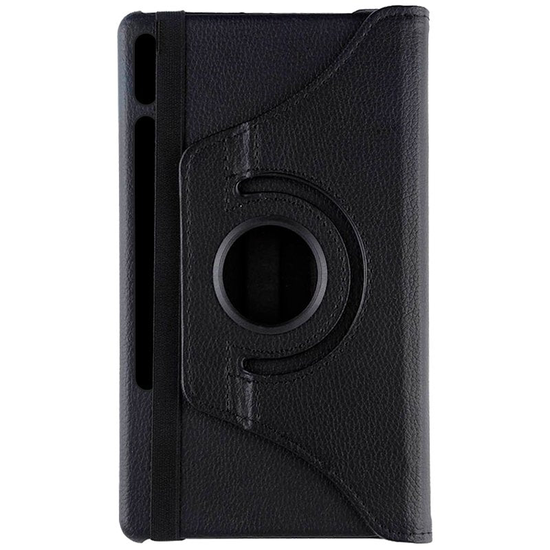 Étui cool en similicuir lisse noir pour Samsung Galaxy Tab S7 Plus / Tab S8 Plus 12,4 pouces