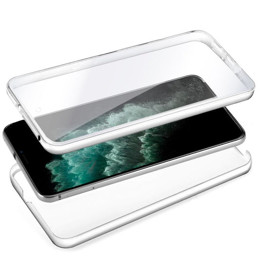Coque 3D en silicone pour iPhone 11 Pro Max (transparente avant et arrière)