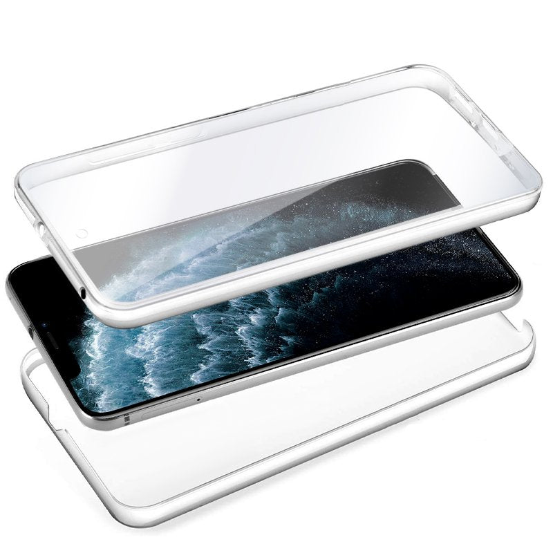 Coque 3D en silicone pour iPhone 11 Pro (transparente avant et arrière)