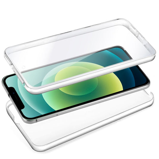Coque 3D en silicone pour iPhone 12/12 Pro (transparente avant et arrière)