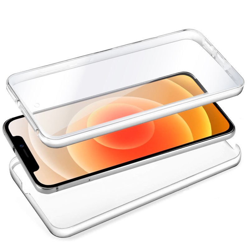 Coque 3D en silicone pour iPhone 12 mini (avant et arrière transparents)