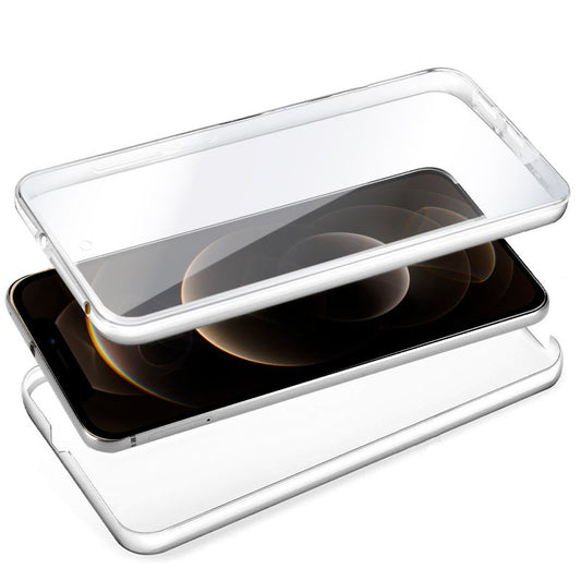 Coque 3D en silicone pour iPhone 12 Pro Max (avant et arrière transparents)
