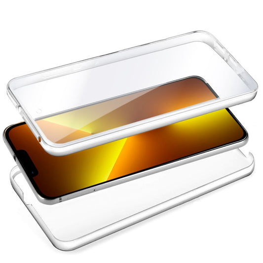 Coque 3D en silicone pour iPhone 13 Pro Max (avant et arrière transparents)