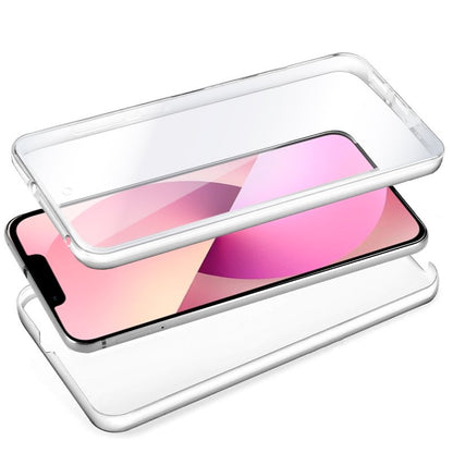 Coque 3D en silicone pour iPhone 13 (avant et arrière transparents)
