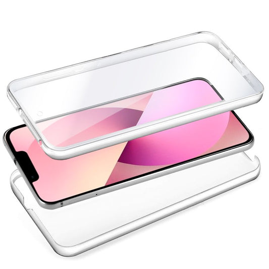 Coque 3D en silicone pour iPhone 13 (avant et arrière transparents)