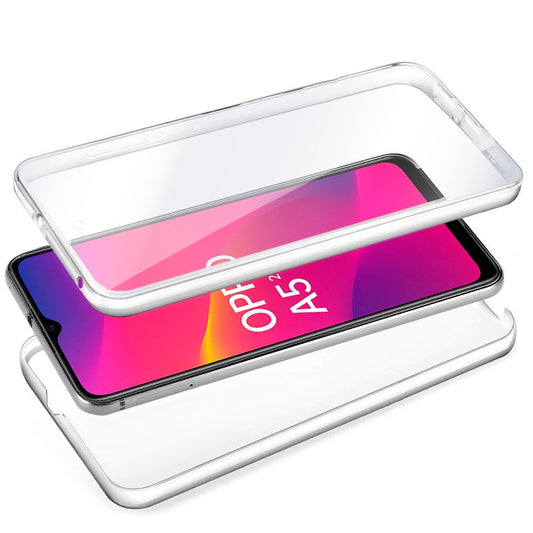 Coque 3D en silicone pour Oppo A5 (2020) / A9 (2020) (transparente avant et arrière)
