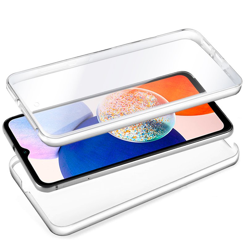 Coque 3D en silicone pour Samsung Galaxy A14 / A14 5G (transparente avant et arrière)