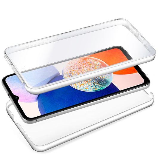 Coque 3D en silicone pour Samsung Galaxy A14 / A14 5G (transparente avant et arrière)