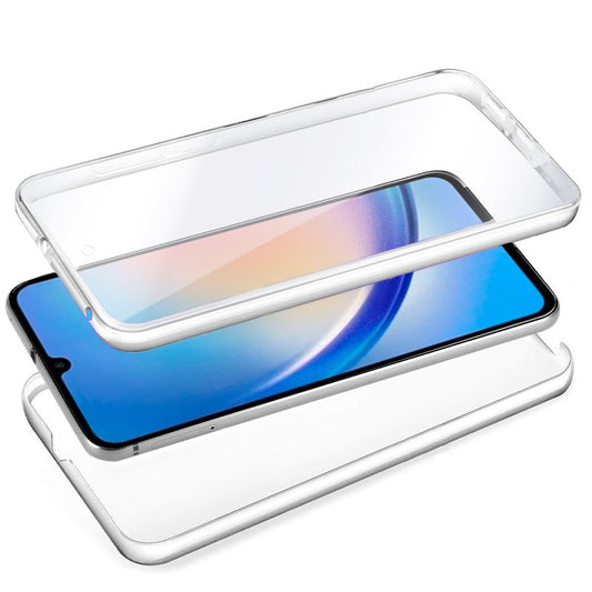 Coque 3D en silicone pour Samsung A346 et Galaxy A34 5G (transparente avant et arrière)