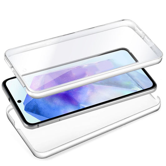 Coque 3D en silicone pour Samsung A556 et Galaxy A55 5G (transparente avant et arrière)