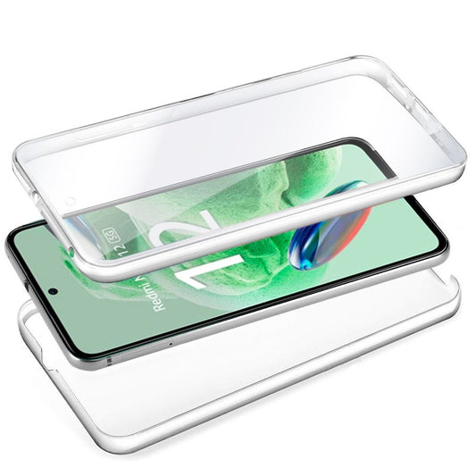 Coque 3D en silicone pour Xiaomi Redmi Note 12 5G / Poco X5 5G (transparente avant et arrière)
