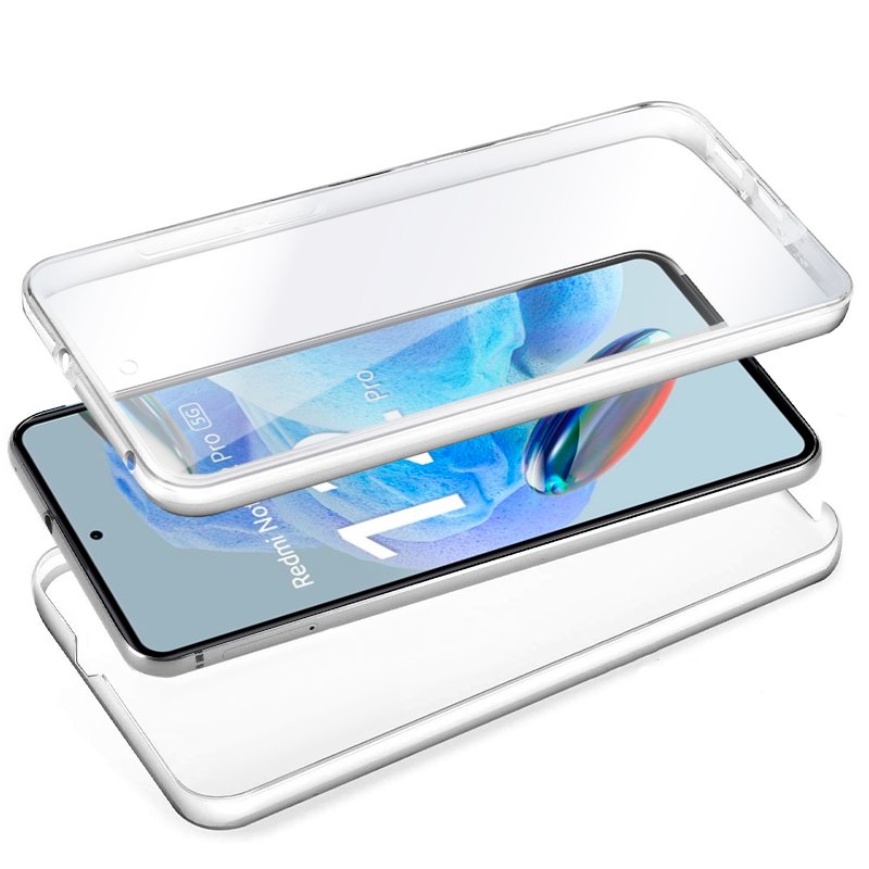 Coque 3D en silicone pour Xiaomi Redmi Note 12 Pro 5G (transparente avant et arrière)