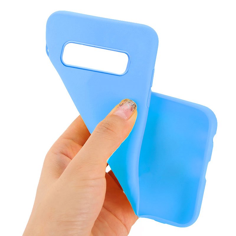 Coque en silicone tendance pour Samsung Galaxy S10 G973 (bleu clair)
