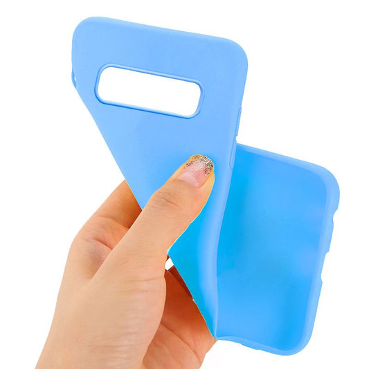 Coque en silicone tendance pour Samsung Galaxy S10 G973 (bleu clair)