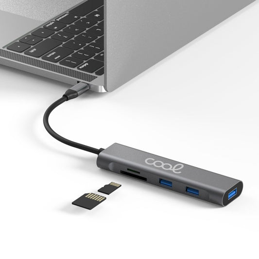 Hub universel Type-C 5 en 1 COOL (3 x USB 3.0 + SD + Micro SD)