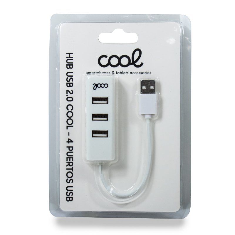 Hub USB 2.0 universel COOL 4 ports USB Blanc