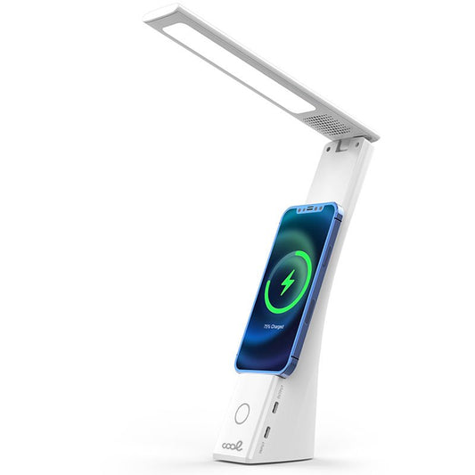 Lampe LED compacte COOL avec base de chargement sans fil Qi, blanche