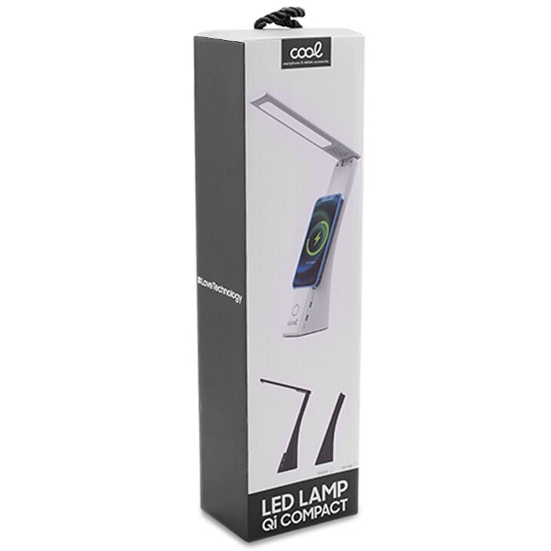 Lampe LED compacte COOL avec base de chargement sans fil Qi, noire