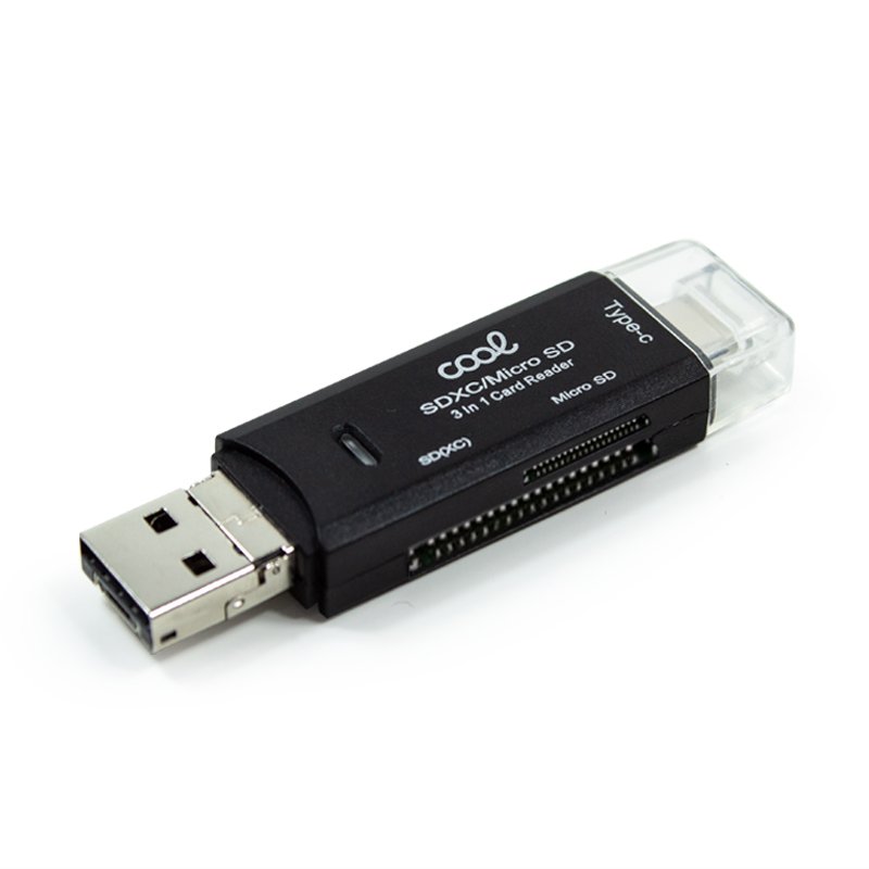 Lecteur de carte mémoire universel 3 en 1 COOL (Type-C / Micro-USB / USB)