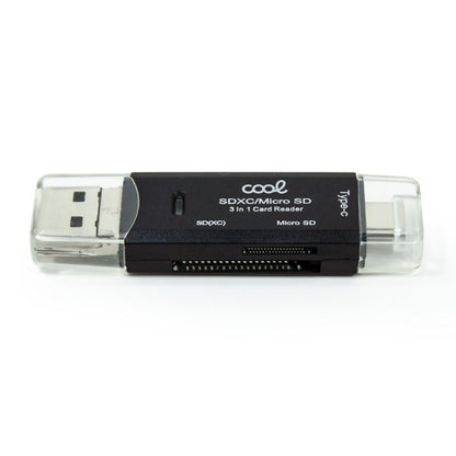 Lector Tarjetas Memoria Universal COOL 3 en 1 (Tipo-C / Micro-USB / USB)