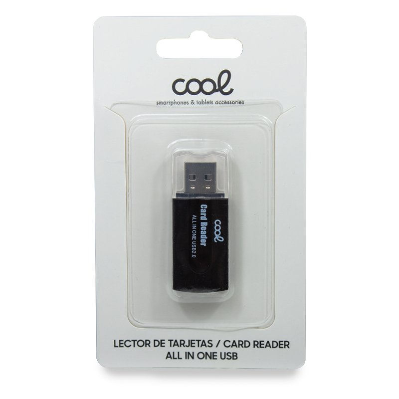 Lecteur de carte mémoire USB universel COOL (tout en un) Noir