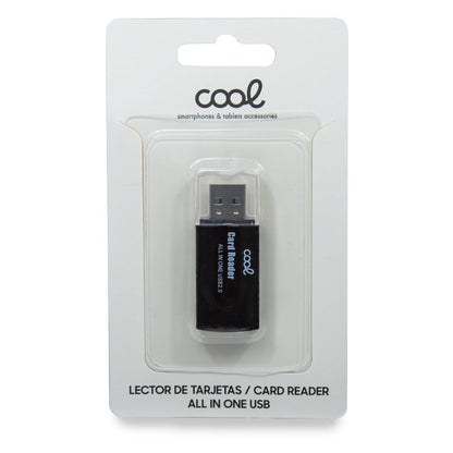 Lecteur de carte mémoire USB universel COOL (tout en un) Noir
