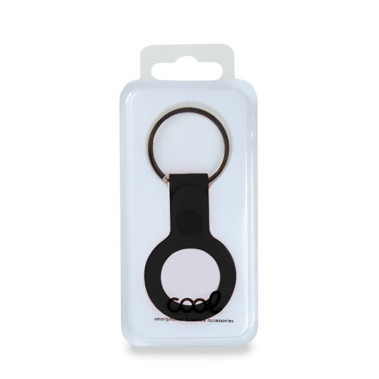 Porte-clés de protection Cool compatible avec AirTag en silicone noir