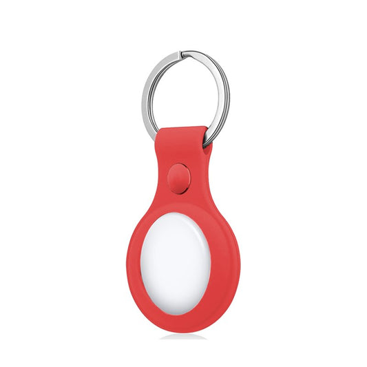 Porte-clés de protection Cool compatible avec AirTag en silicone rouge