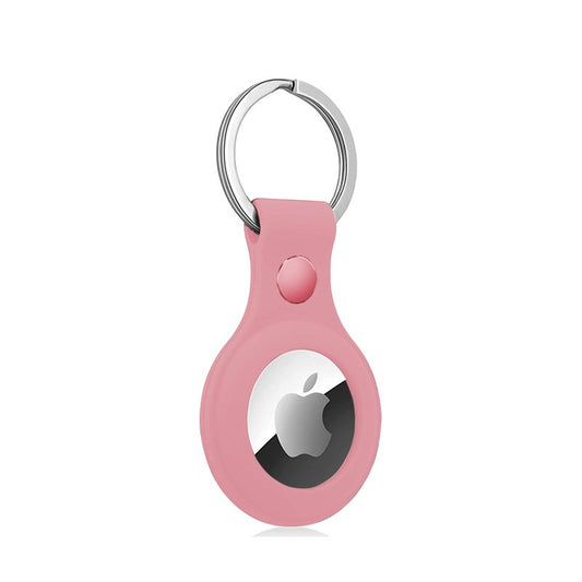 Porte-clés de protection Cool compatible avec AirTag en silicone rose