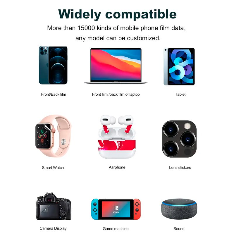 Machine de découpe traceur Devia V2 jusqu'à 15 pouces + accessoires + 50 feuilles pour smartphone