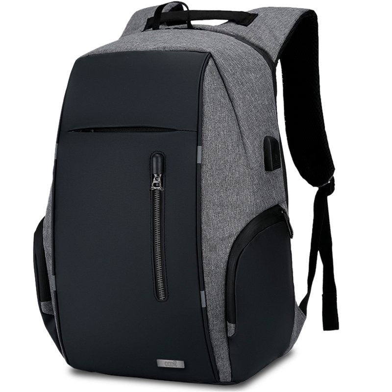 Sac à dos Cool Report pour ordinateur portable 15-16 pouces, noir et gris