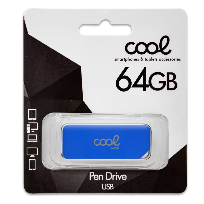Clé USB 64 Go 2.0 COOL Board Bleu