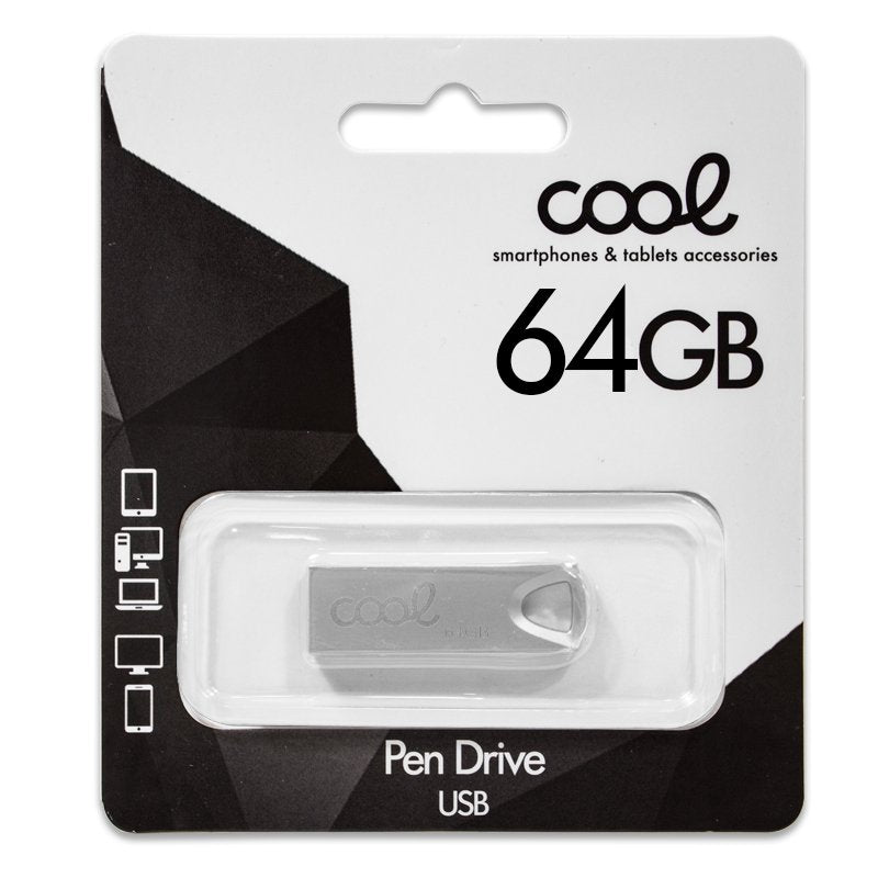 Clé USB 64 Go 2.0 Cool Metal KEY Argent