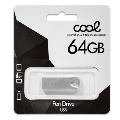 Clé USB 64 Go 2.0 Cool Metal KEY Argent
