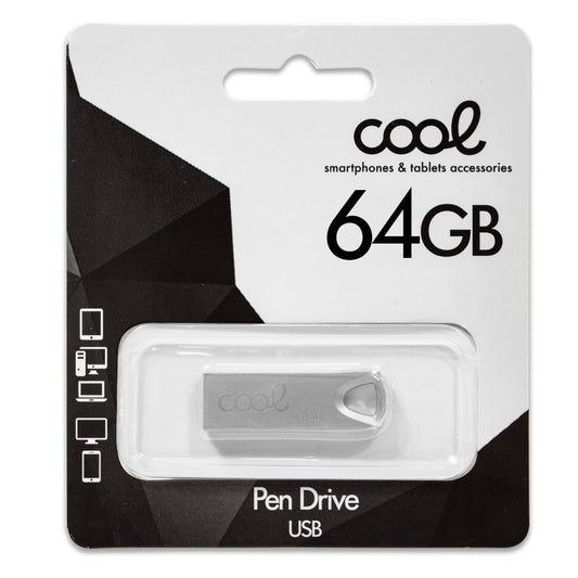 Clé USB 64 Go 2.0 Cool Metal KEY Argent