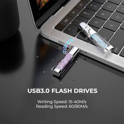 Pen Drive USB x64 GB 3.0 COOL Crystal Blanco