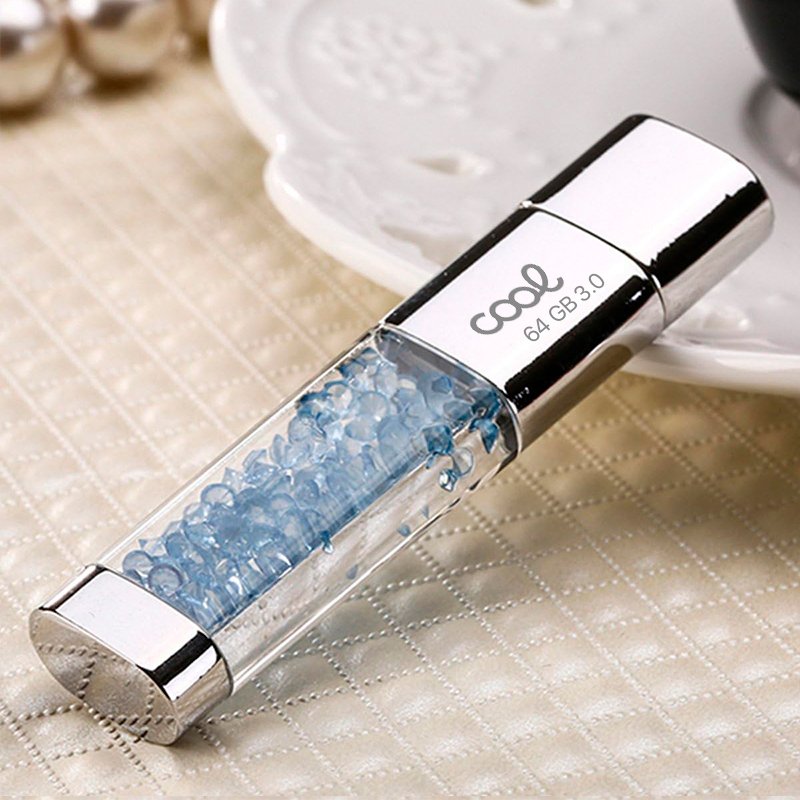 Clé USB x64 Go 3.0 COOL Crystal Celeste