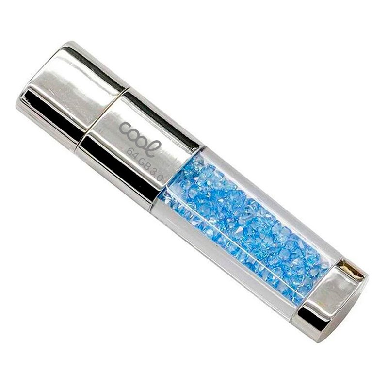Clé USB x64 Go 3.0 COOL Crystal Celeste