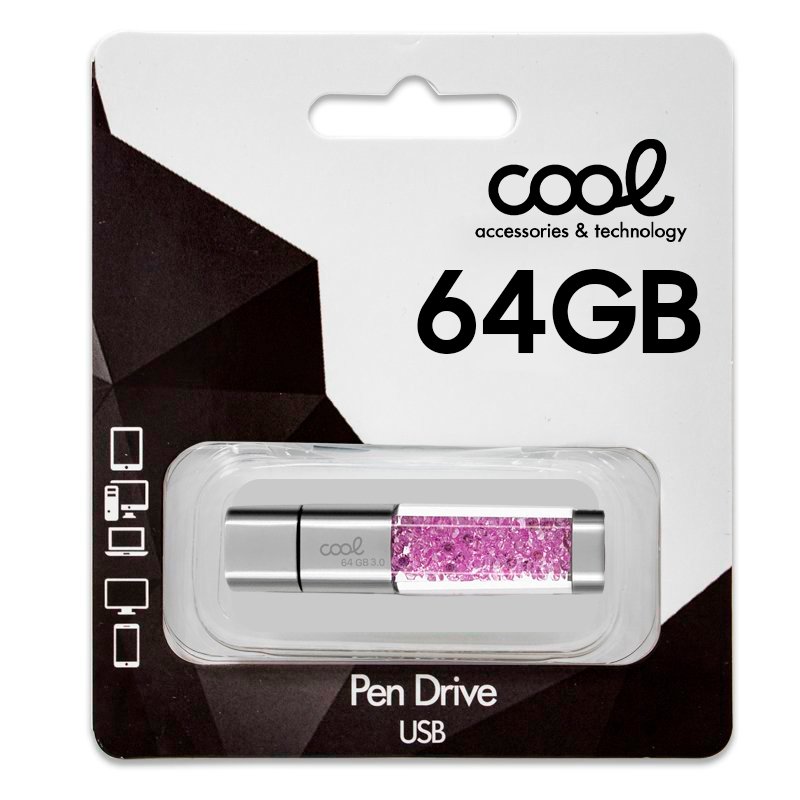 Clé USB 64 Go 3.0 Cool Crystal Pink