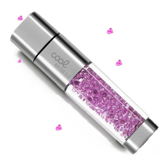 Pen Drive USB x64 GB 3.0 COOL Crystal Rosa