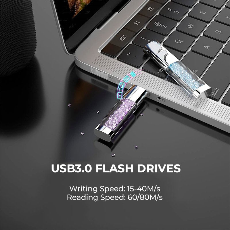 Pen Drive USB x64 GB 3.0 COOL Crystal Rosa