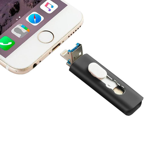 Clé USB 128 Go Cool (3 en 1) Lightning / Type-C / USB Noir