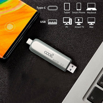 Pen Drive x USB 512 GB 3.0 COOL Tipo-C / USB (2 en 1)