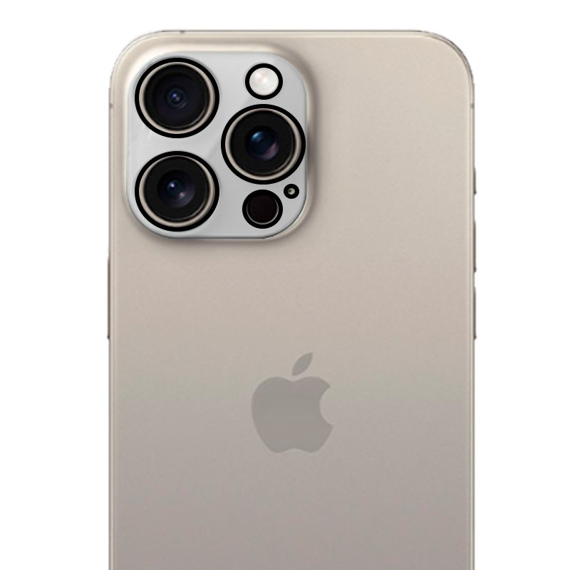 Protection d'appareil photo en verre trempé pour iPhone 15 Pro / 15 Pro Max