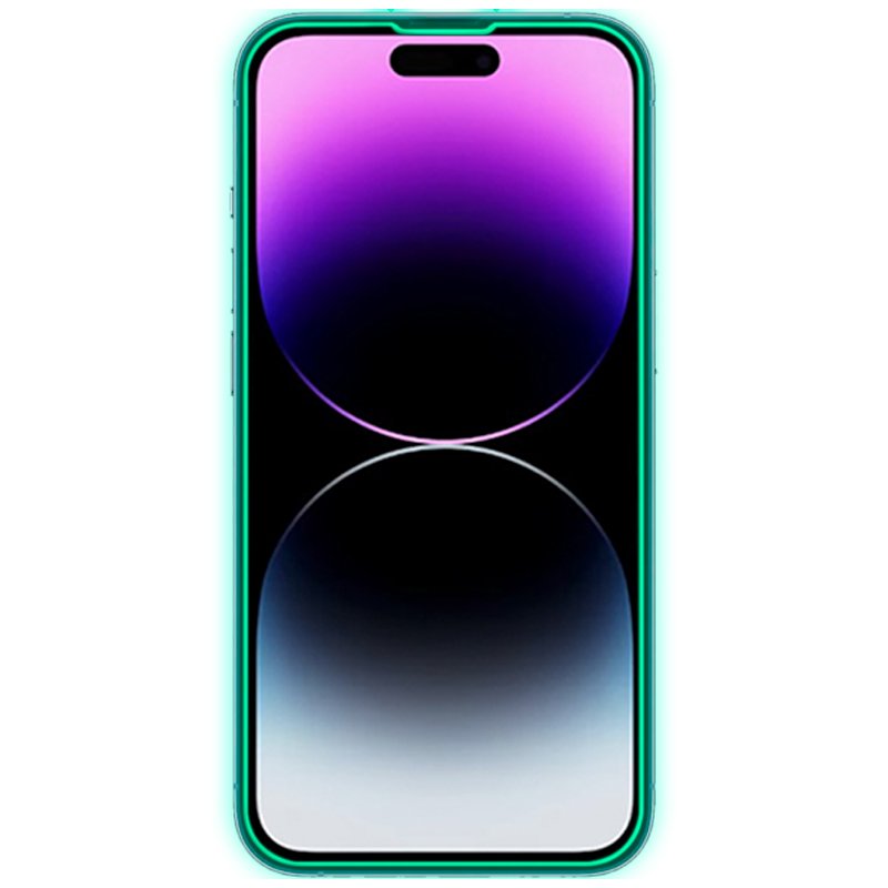 Protection d'écran en verre trempé pour iPhone 15 Plus / 16 Plus / 14 Pro Max (Néon)
