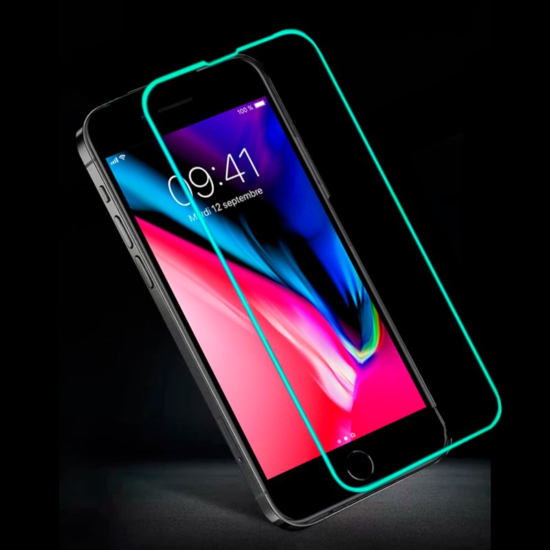 Protection d'écran en verre trempé pour iPhone 6/7/8 (SE 2020)/(SE 2022) (Néon)