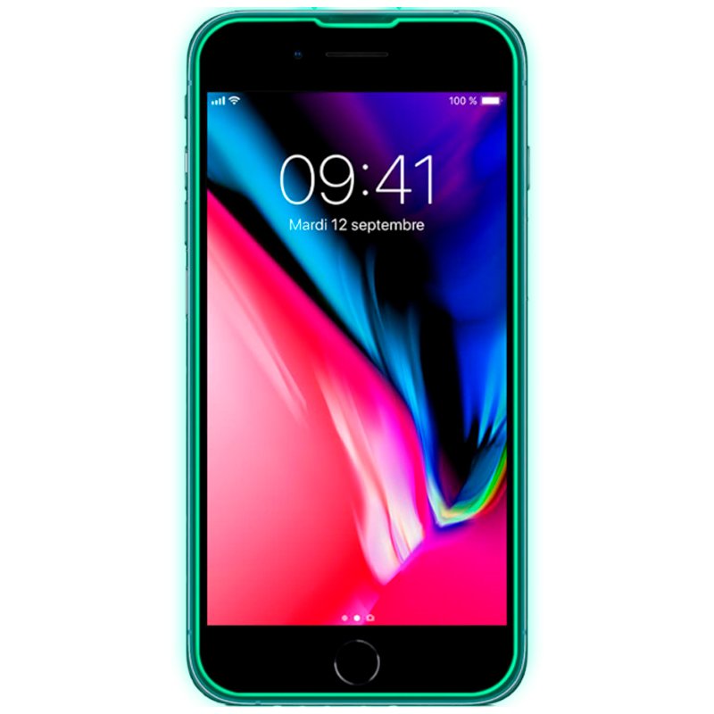 Protection d'écran en verre trempé pour iPhone 6/7/8 (SE 2020)/(SE 2022) (Néon)