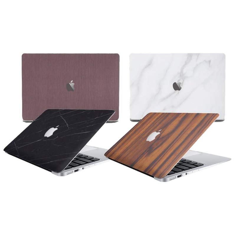 Protection arrière colorée en vinyle pour ordinateur portable Devia 15 pouces, bois turquoise
