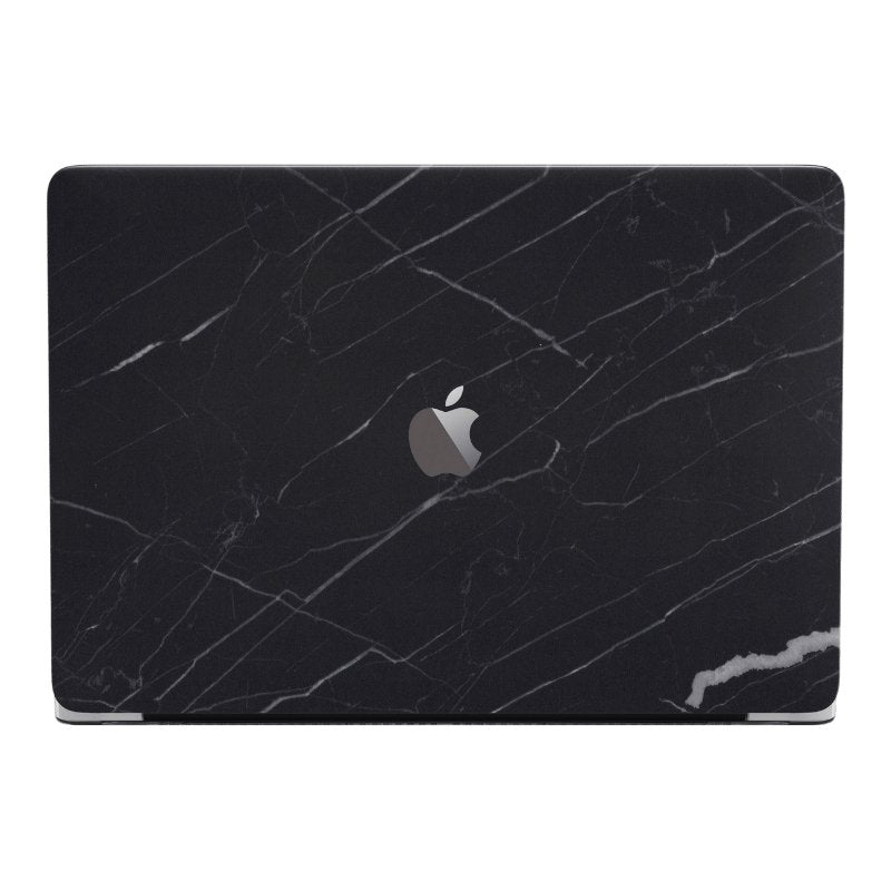 Protection arrière colorée en vinyle pour ordinateur portable Devia 15 pouces, motif marbre noir